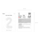 Folienballon XXL Zahl Weiß -hey-Party.de- Folienballons -#Variante_