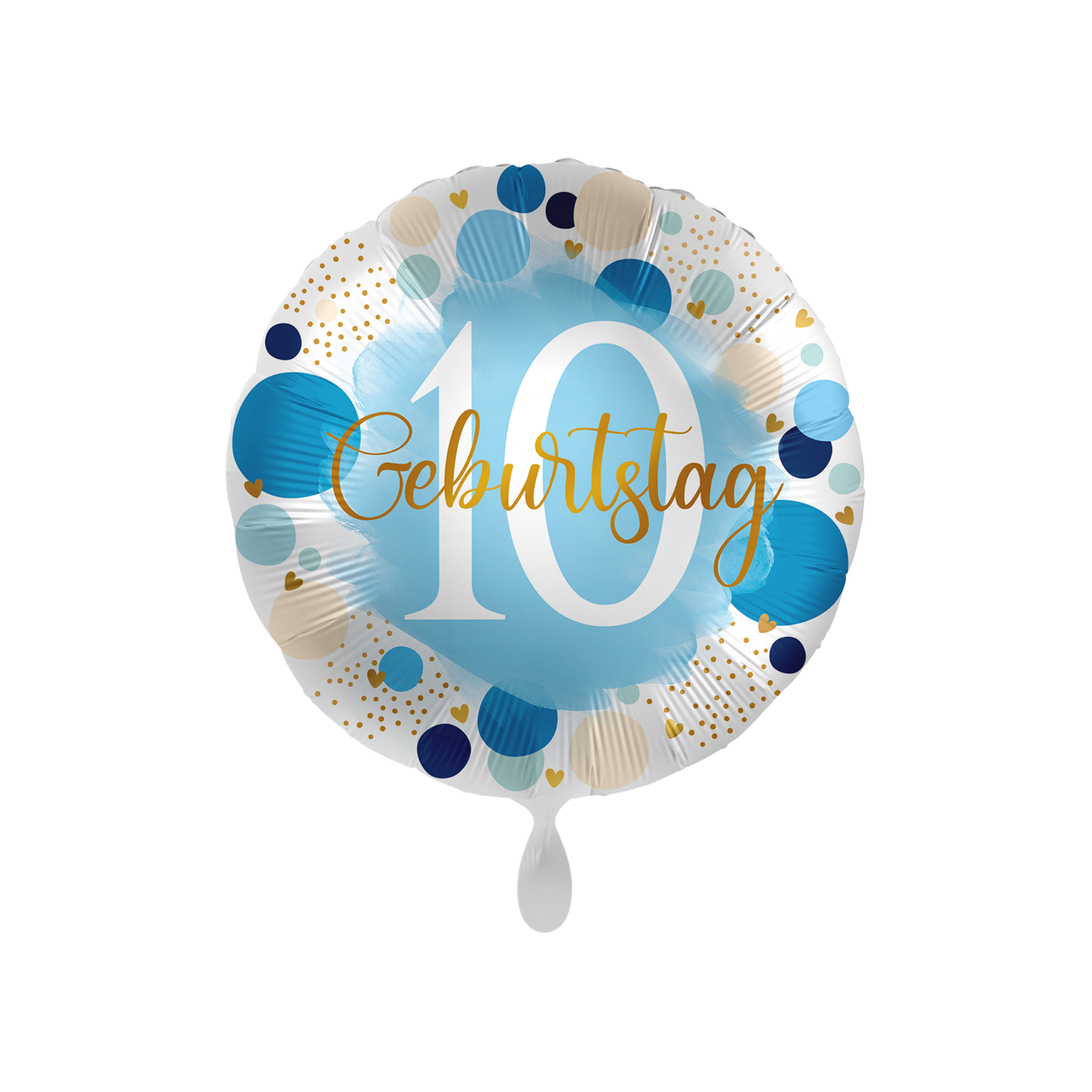 Folienballon rund "10. Geburtstag" Blau -hey-Party.de- Folienballons -#Variante_