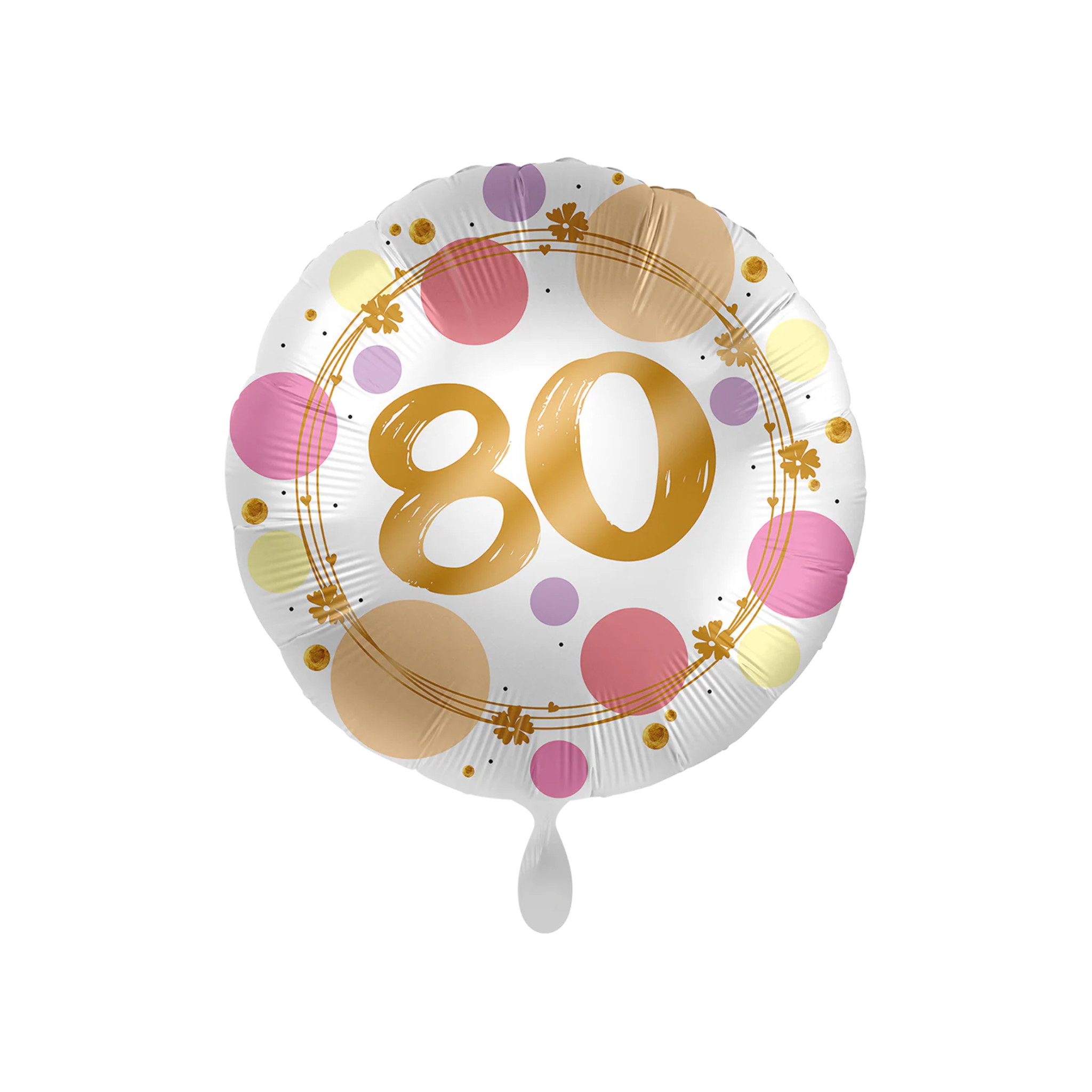 Folienballon rund "80" Punkte -hey-Party.de- Folienballons -#Variante_