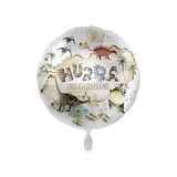 Folienballon rund „Endlich Schulkind“ Dinos, Bunt, ca. 35 cm