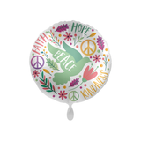 Folienballon rund "Faith, Hope & Kindness", ca. 35 cm