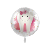 Folienballon rund Frau Zahn Rosa, ca. 35 cm