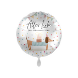 Folienballon rund "Gebuuuurtstag" Dackel -hey-Party.de- Folienballons -#Variante_