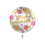 Folienballon rund "Glückwunsch" Punkte -hey-Party.de- Folienballons -#Variante_