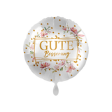Folienballon rund Gute Besserung Rosa Blüten, ca. 35 cm