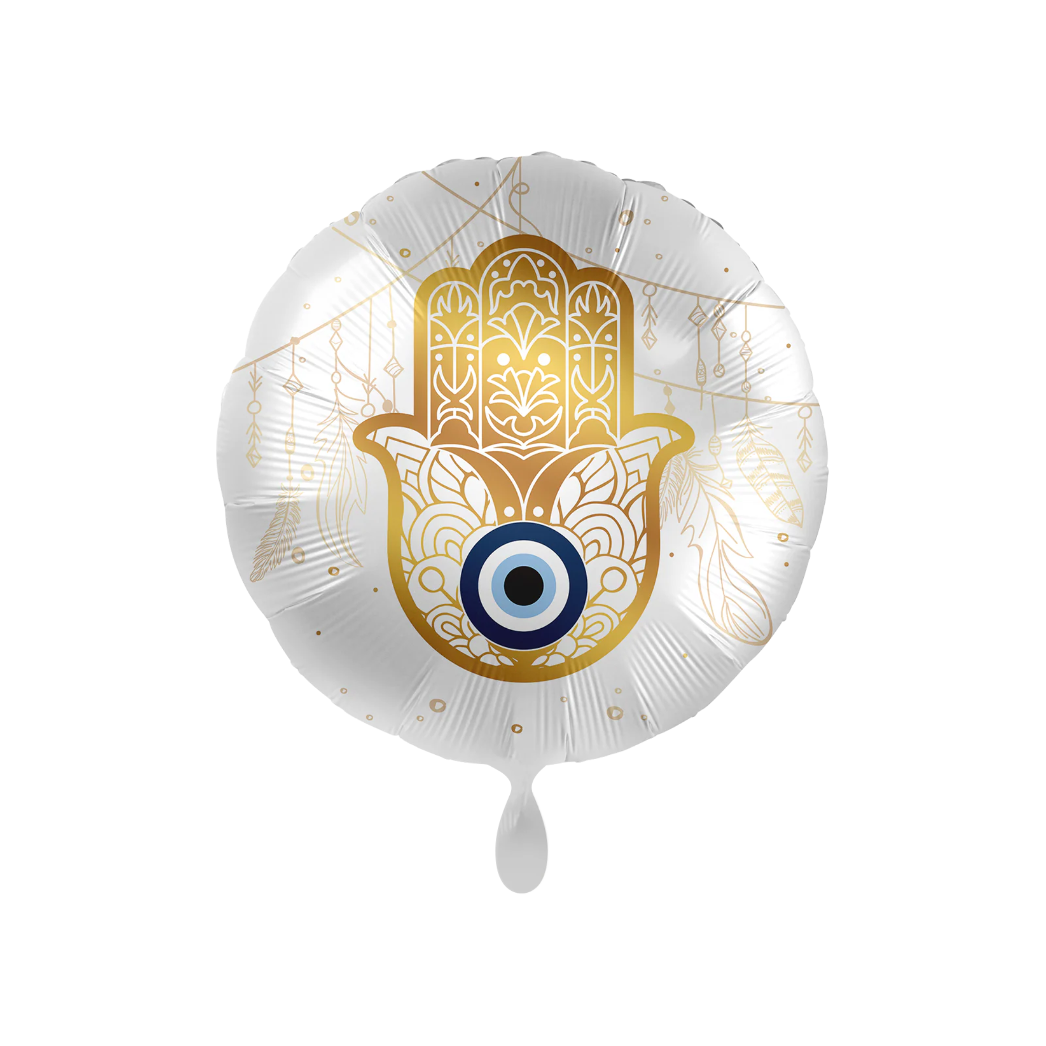 Folienballon rund Hand of Hamsa, Gold, ca. 35 cm