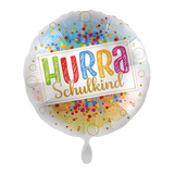 Folienballon rund "Hurra Schulkind" Bunt -hey-Party.de- Folienballons -#Variante_