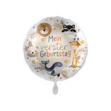 Folienballon rund "Mein Erster Geburtstag" Wildtiere -hey-Party.de- Folienballons -#Variante_