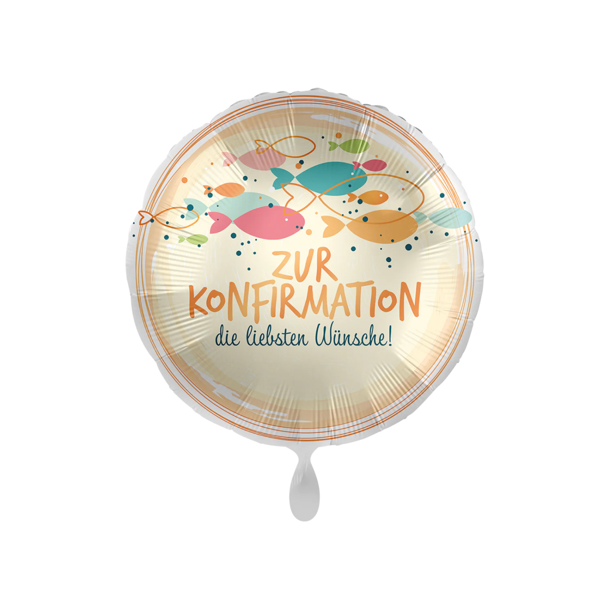 Folienballon rund "Zur Konfirmation" Fische