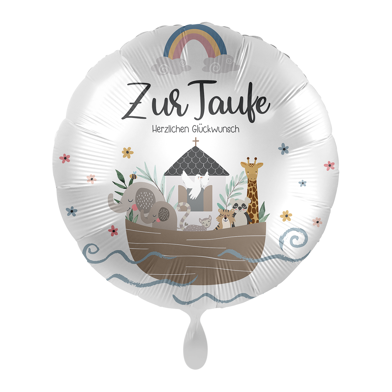 Folienballon rund "Zur Taufe" Arche -hey-Party.de- Folienballons -#Variante_