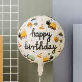 Folienballon rund "Happy Birthday" Baustelle -hey-Party.de- Folienballons -#Variante_