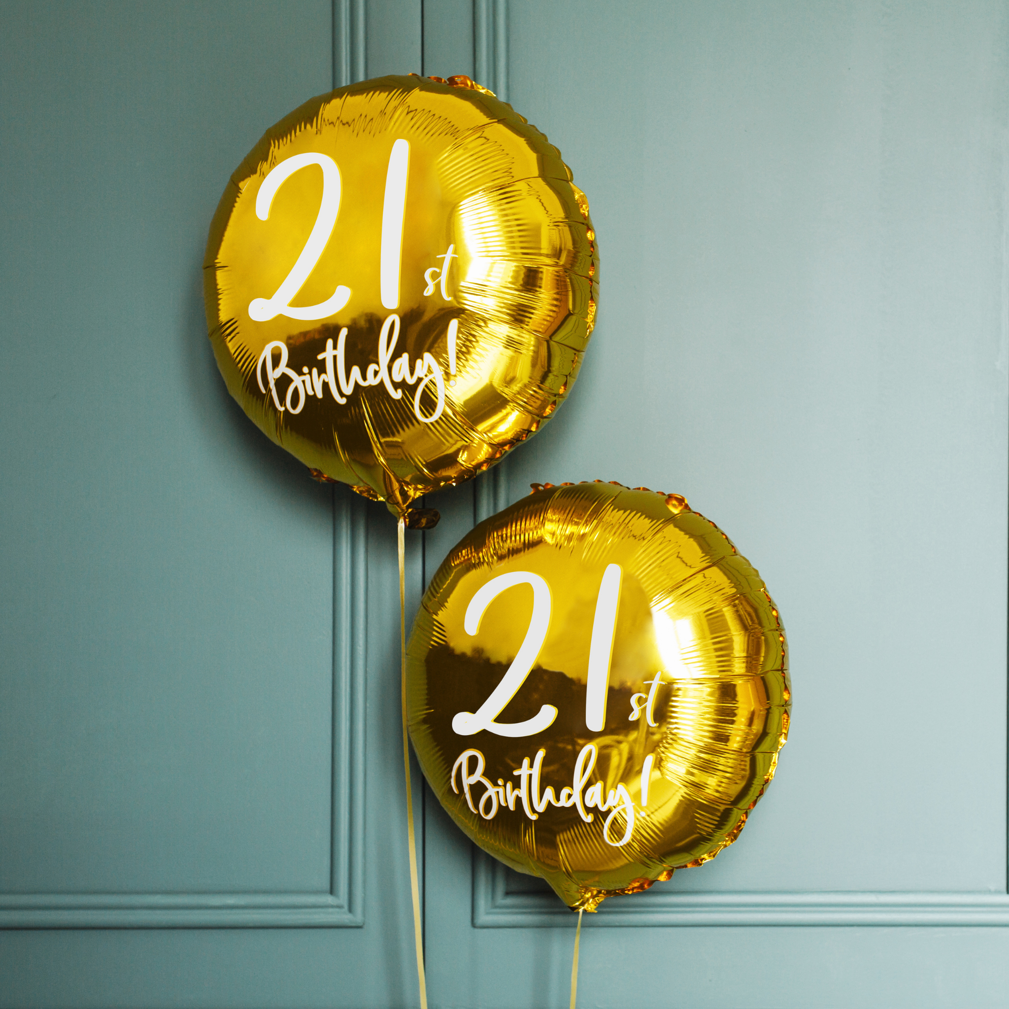 Folienballon rund "21th Birthday" -hey-Party.de- Folienballons -#Variante_