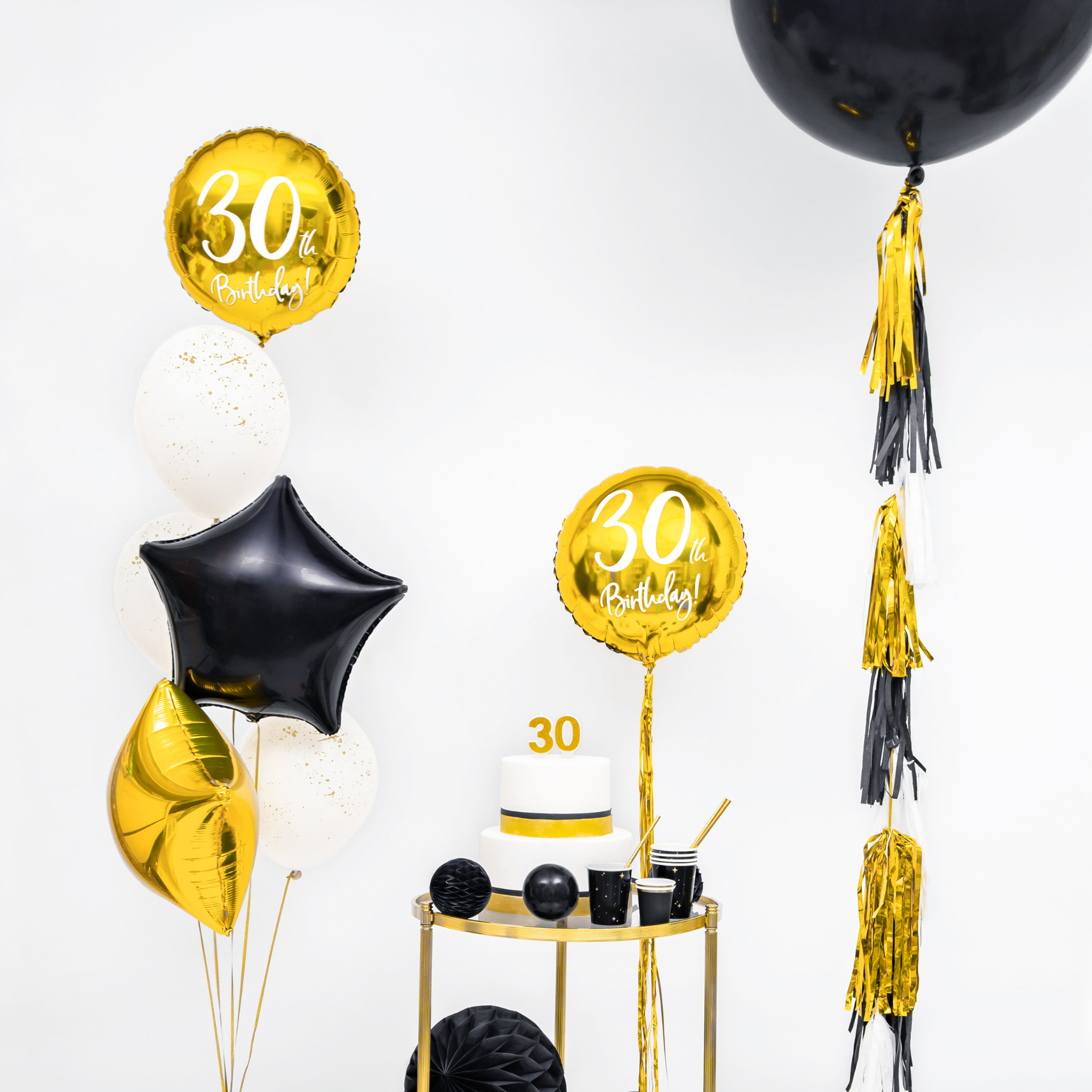 Folienballon rund "30th Birthday" -hey-Party.de- Folienballons -#Variante_