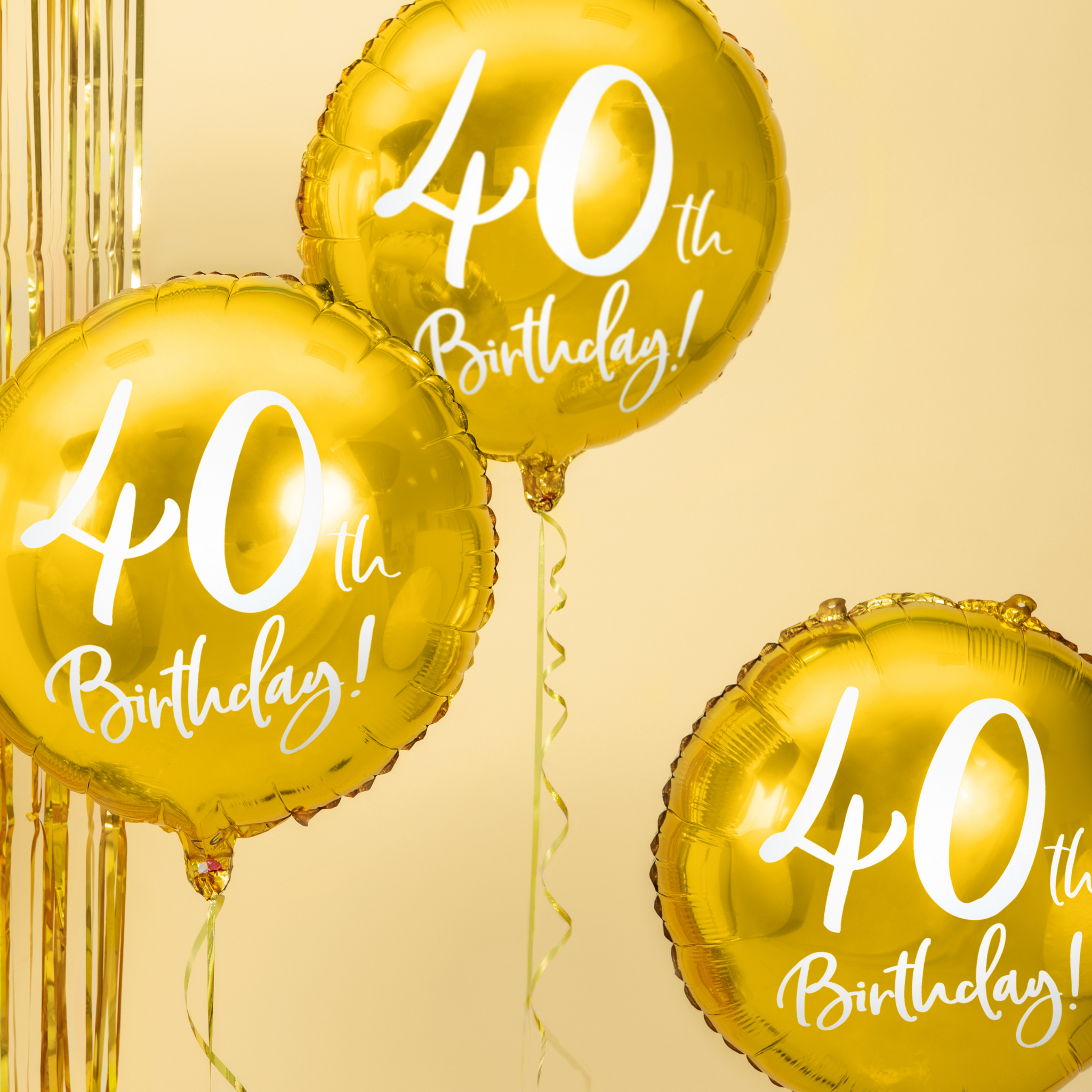 Folienballon rund "40th Birthday" Gold -hey-Party.de- Folienballons -#Variante_