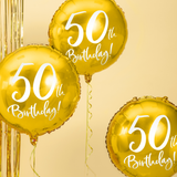 Folienballon rund "50th Birthday" Gold -hey-Party.de- Folienballons -#Variante_