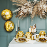 Folienballon rund "50th Birthday" Gold -hey-Party.de- Folienballons -#Variante_