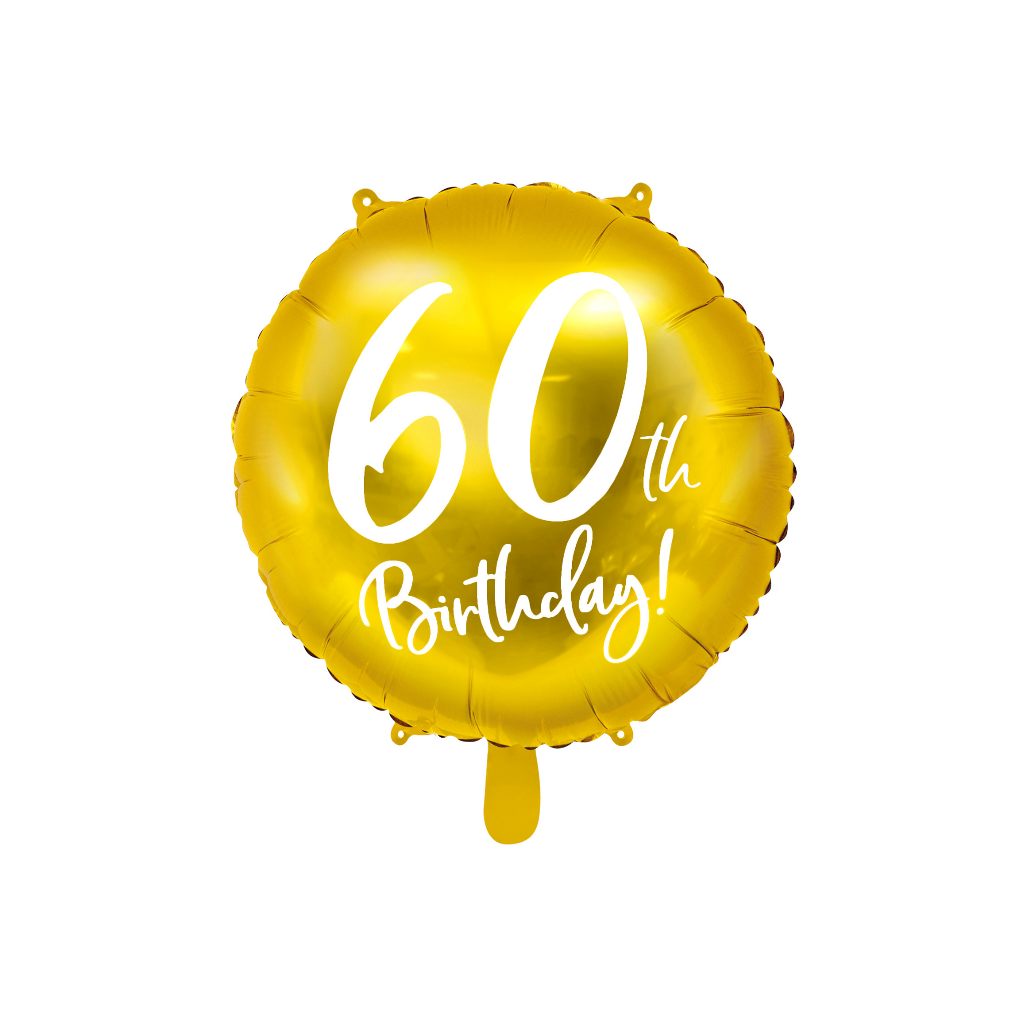 Folienballon rund "60th Birthday" Gold -hey-Party.de- Folienballons -#Variante_