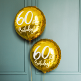 Folienballon rund "60th Birthday" Gold -hey-Party.de- Folienballons -#Variante_