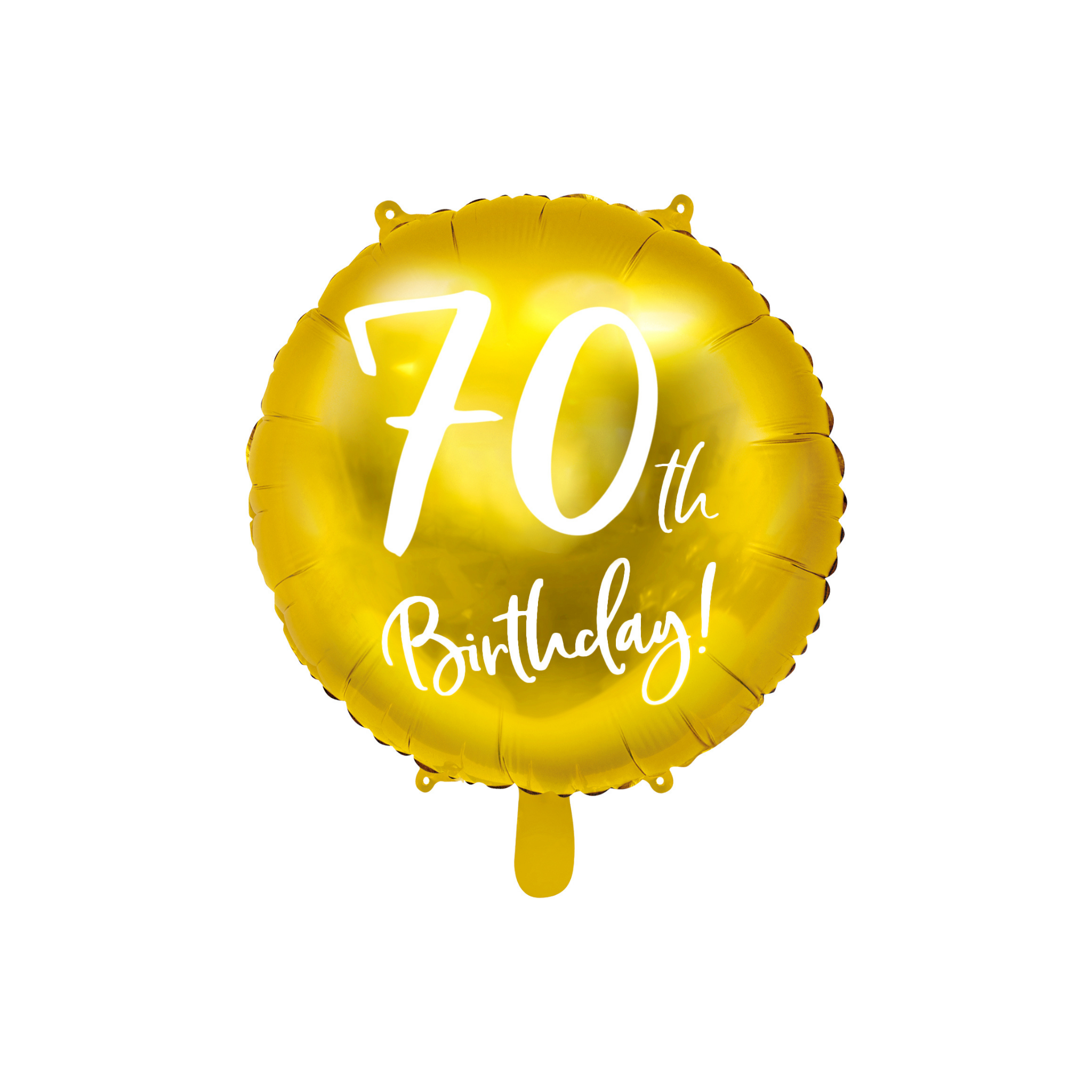 Folienballon rund "70th Birthday" Gold -hey-Party.de- Folienballons -#Variante_