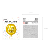 Folienballon rund "70th Birthday" Gold -hey-Party.de- Folienballons -#Variante_