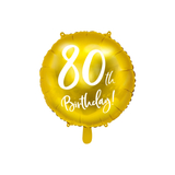 Folienballon rund "80th Birthday" Gold -hey-Party.de- Folienballons -#Variante_