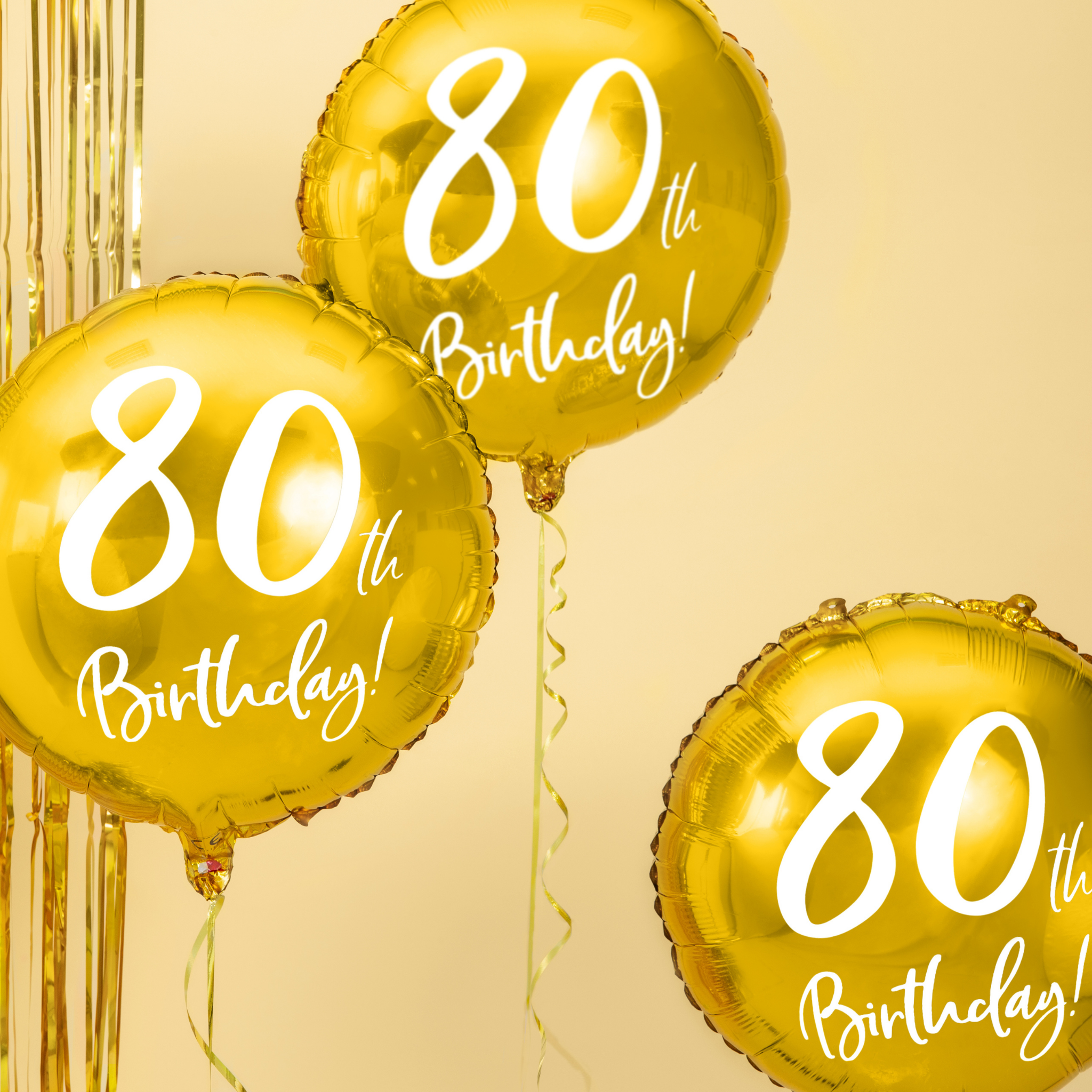 Folienballon rund "80th Birthday" Gold -hey-Party.de- Folienballons -#Variante_