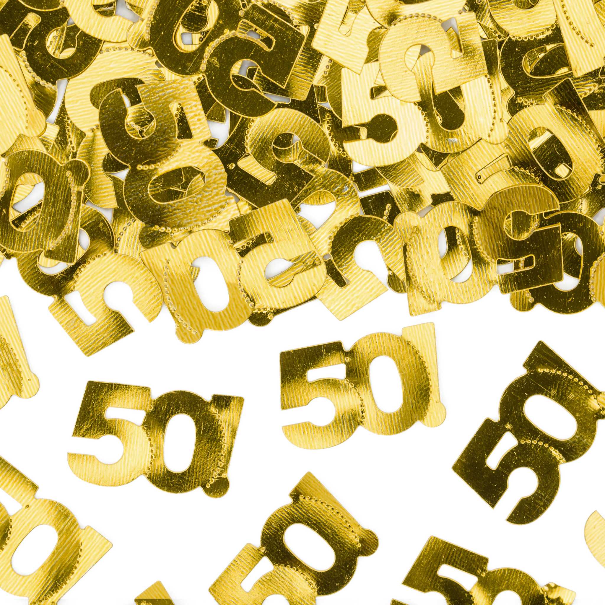 Folienkonfetti „50“ Gold -hey-Party.de- Konfetti und Streudeko -#Variante_