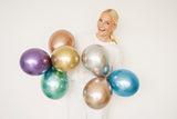 Glossy Luftballons Blau, ca. 30 cm