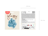 Glossy Luftballons Blau, ca. 30 cm