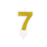 Zahlenkerze Glitzer Gold -hey-Party.de- Zahlenkerzen -#Variante_ Zahl 7