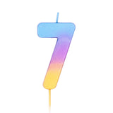Zahlenkerze in Rainbow Ombre -hey-Party.de- Zahlenkerzen -#Variante_ Zahl 7