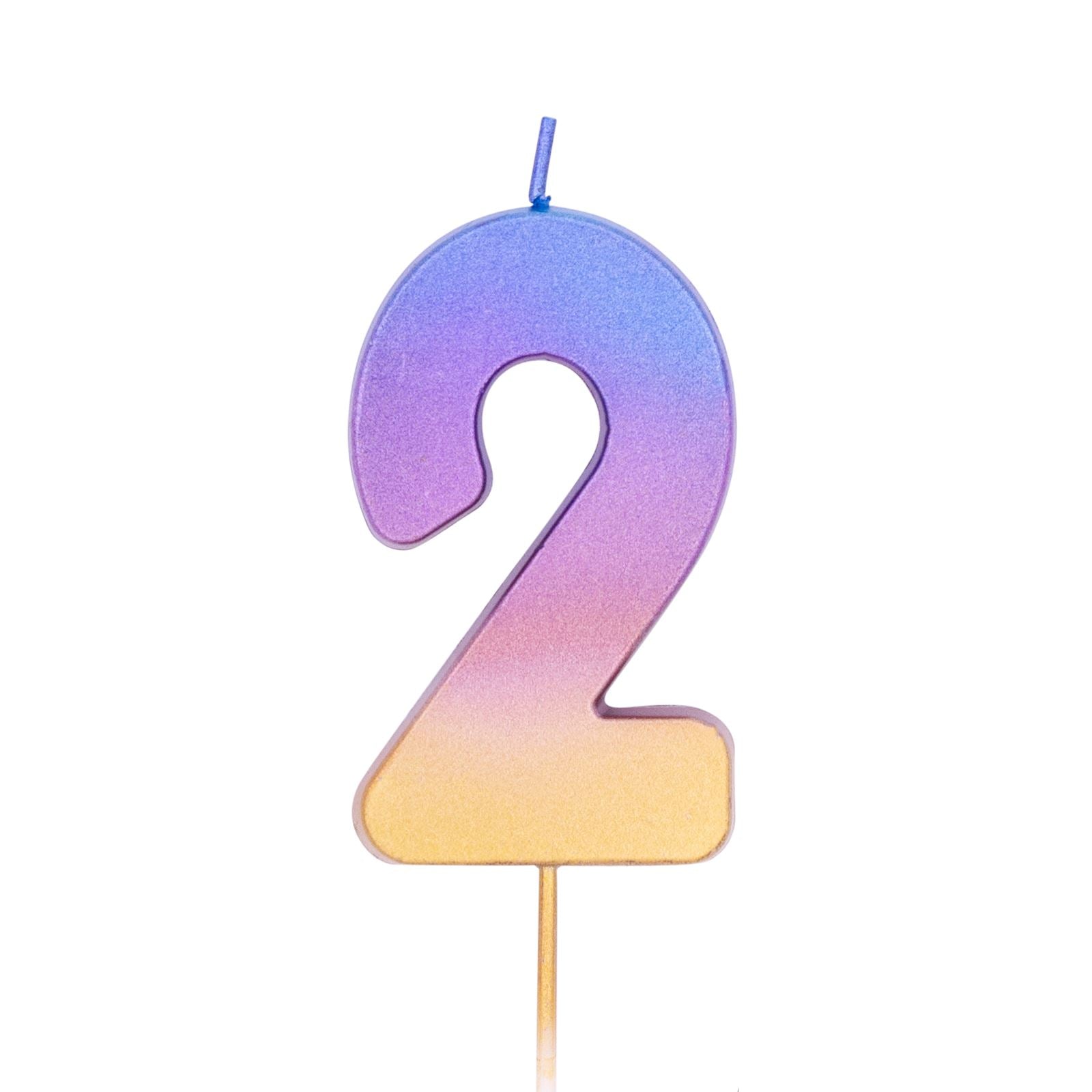 Zahlenkerze in Rainbow Ombre -hey-Party.de- Zahlenkerzen -#Variante_ Zahl 2