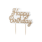 Geburtstagskerze "Happy Birthday" Gold -hey-Party.de- Geburtstagskerzen -#Variante_