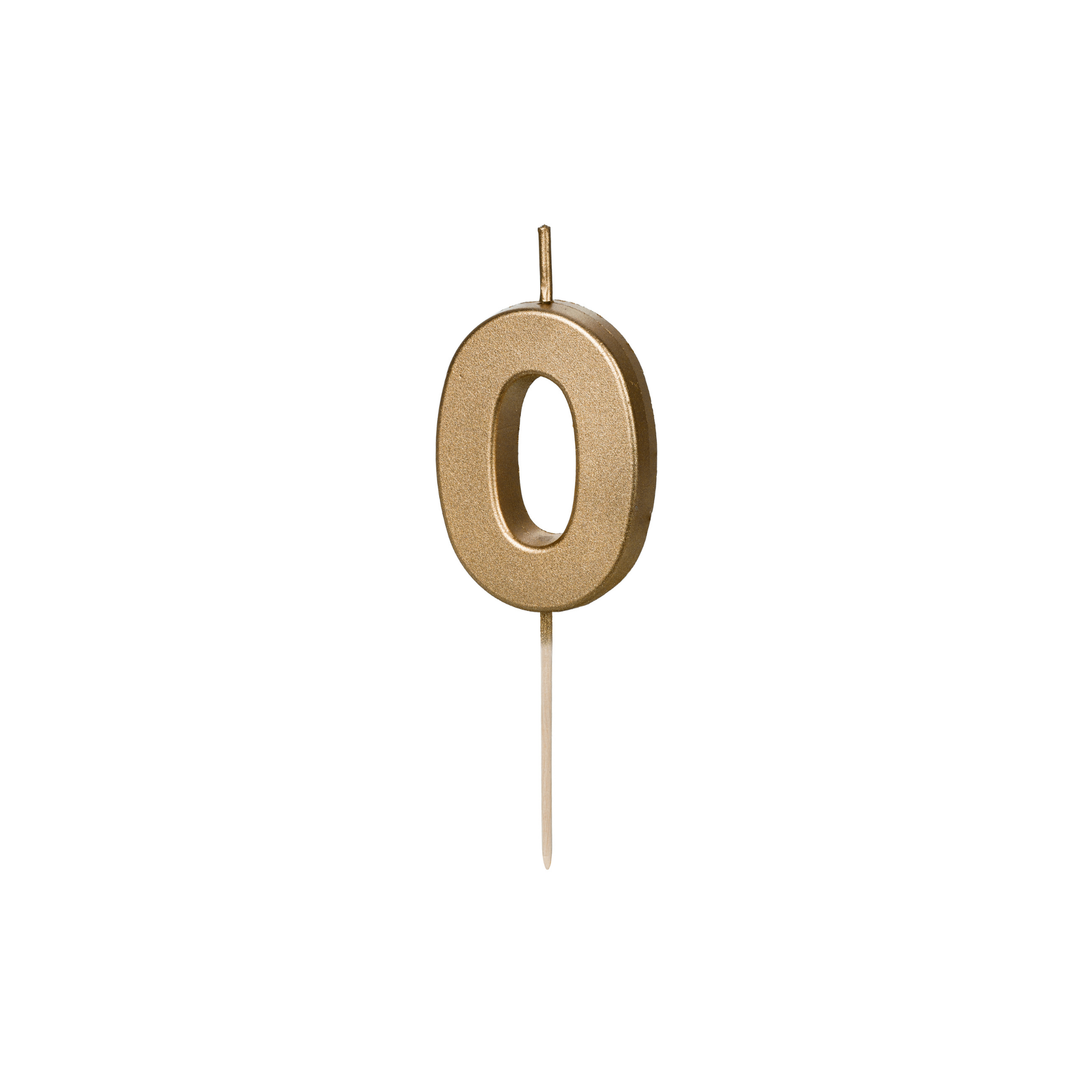 Zahlenkerze Gold -hey-Party.de- Zahlenkerzen -#Variante_ Zahl 0