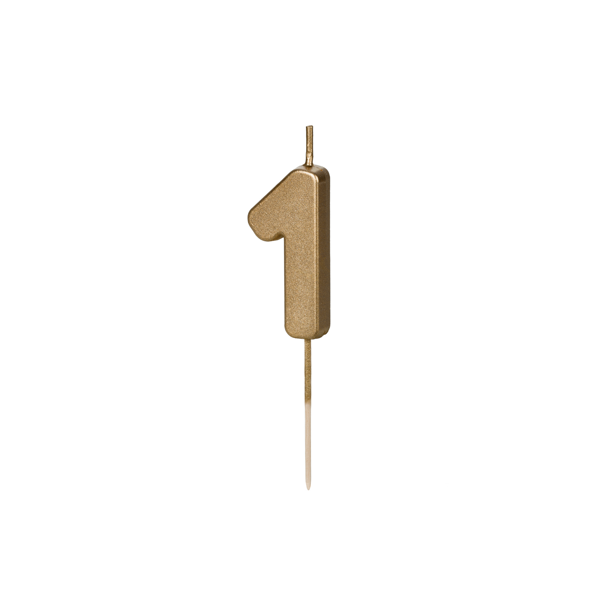 Zahlenkerze Gold -hey-Party.de- Zahlenkerzen -#Variante_ Zahl 1