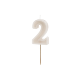 Zahlenkerze Beige -hey-Party.de- Zahlenkerzen -#Variante_ Zahl 2