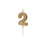 Zahlenkerze Gold -hey-Party.de- Zahlenkerzen -#Variante_ Zahl 2