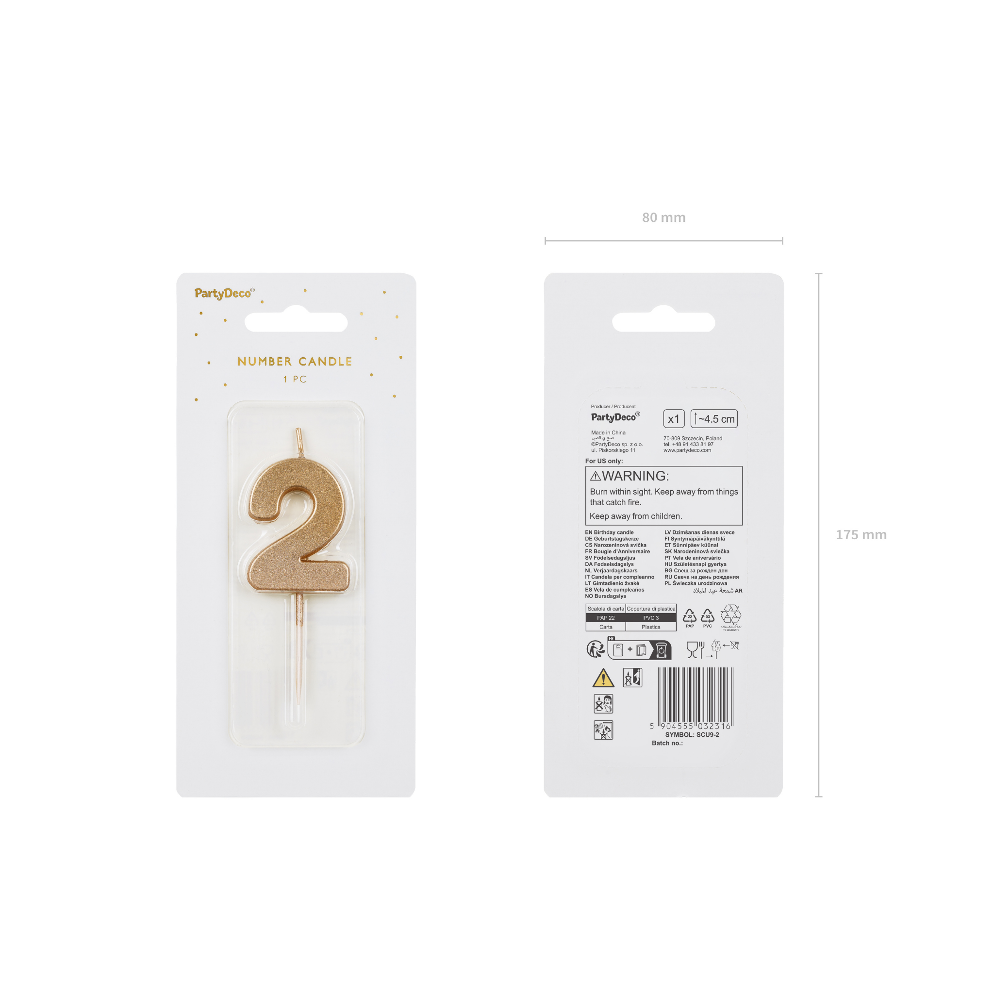 Zahlenkerze Gold -hey-Party.de- Zahlenkerzen -#Variante_