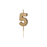 Zahlenkerze Gold -hey-Party.de- Zahlenkerzen -#Variante_ Zahl 5
