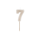 Zahlenkerze Beige -hey-Party.de- Zahlenkerzen -#Variante_ Zahl 7