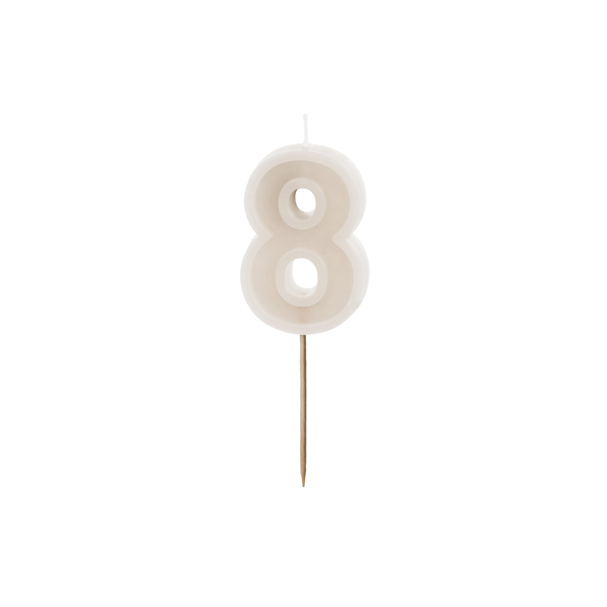 Zahlenkerze Beige -hey-Party.de- Zahlenkerzen -#Variante_ Zahl 8
