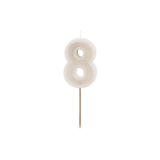 Zahlenkerze Beige -hey-Party.de- Zahlenkerzen -#Variante_ Zahl 8