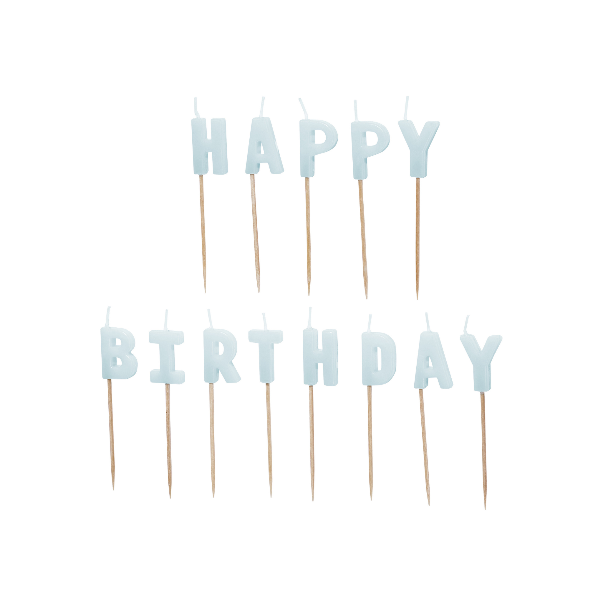 Geburtstagskerzen "Happy Birthday" in Hellblau -hey-Party.de- Geburtstagskerzen -#Variante_