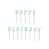 Geburtstagskerzen "Happy Birthday" in Hellblau -hey-Party.de- Geburtstagskerzen -#Variante_