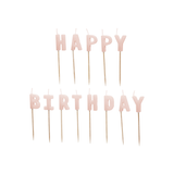 Geburtstagskerzen "Happy Birthday" in Rosa -hey-Party.de- Geburtstagskerzen -#Variante_