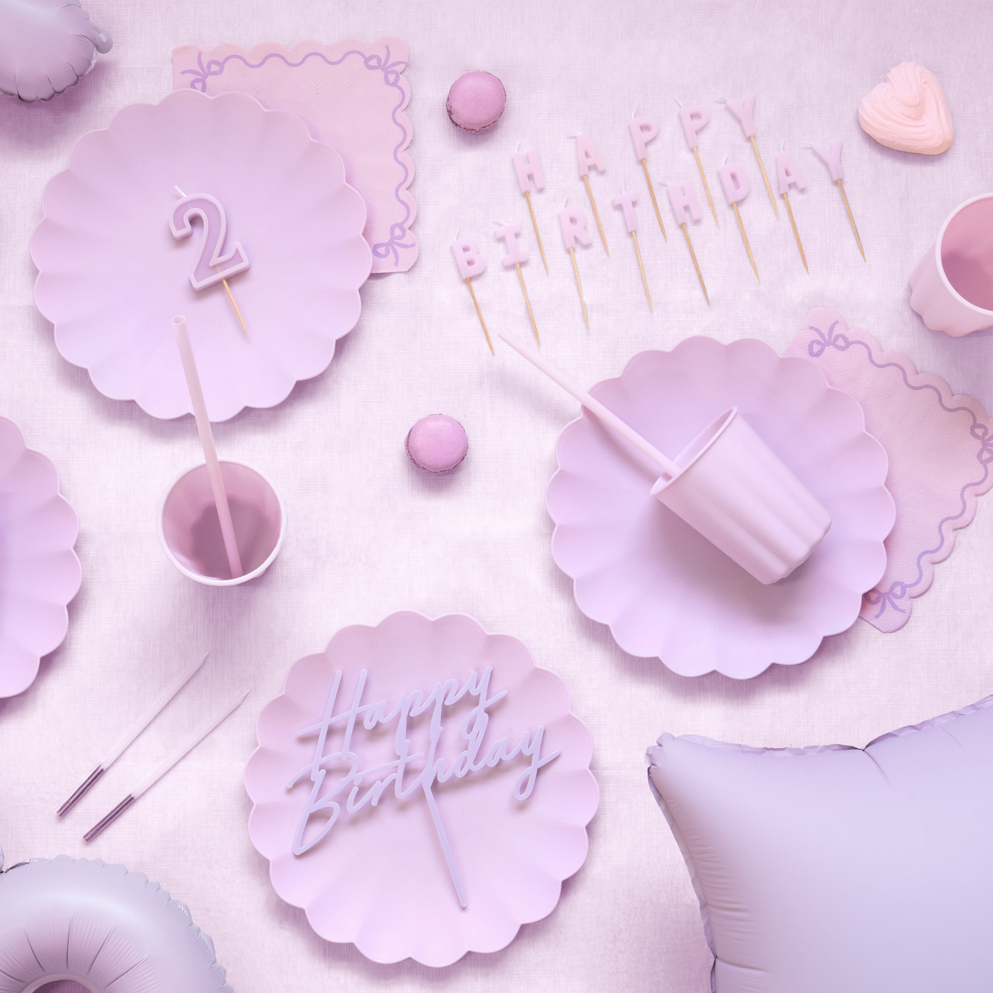 Geburtstagskerzen "Happy Birthday" in Helllila -hey-Party.de- Geburtstagskerzen -#Variante_