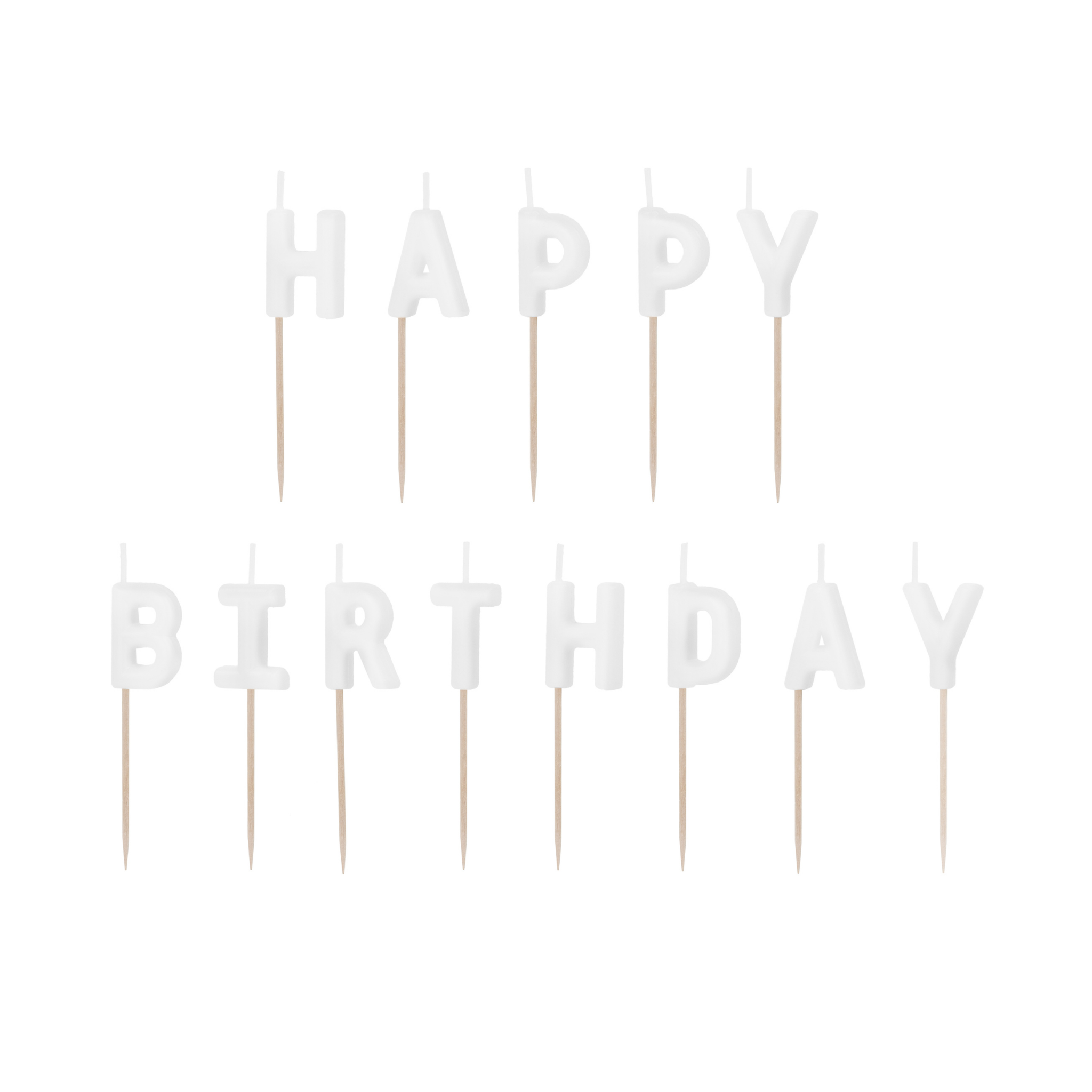 Geburtstagskerzen "Happy Birthday" in Weiß -hey-Party.de- Geburtstagskerzen -#Variante_
