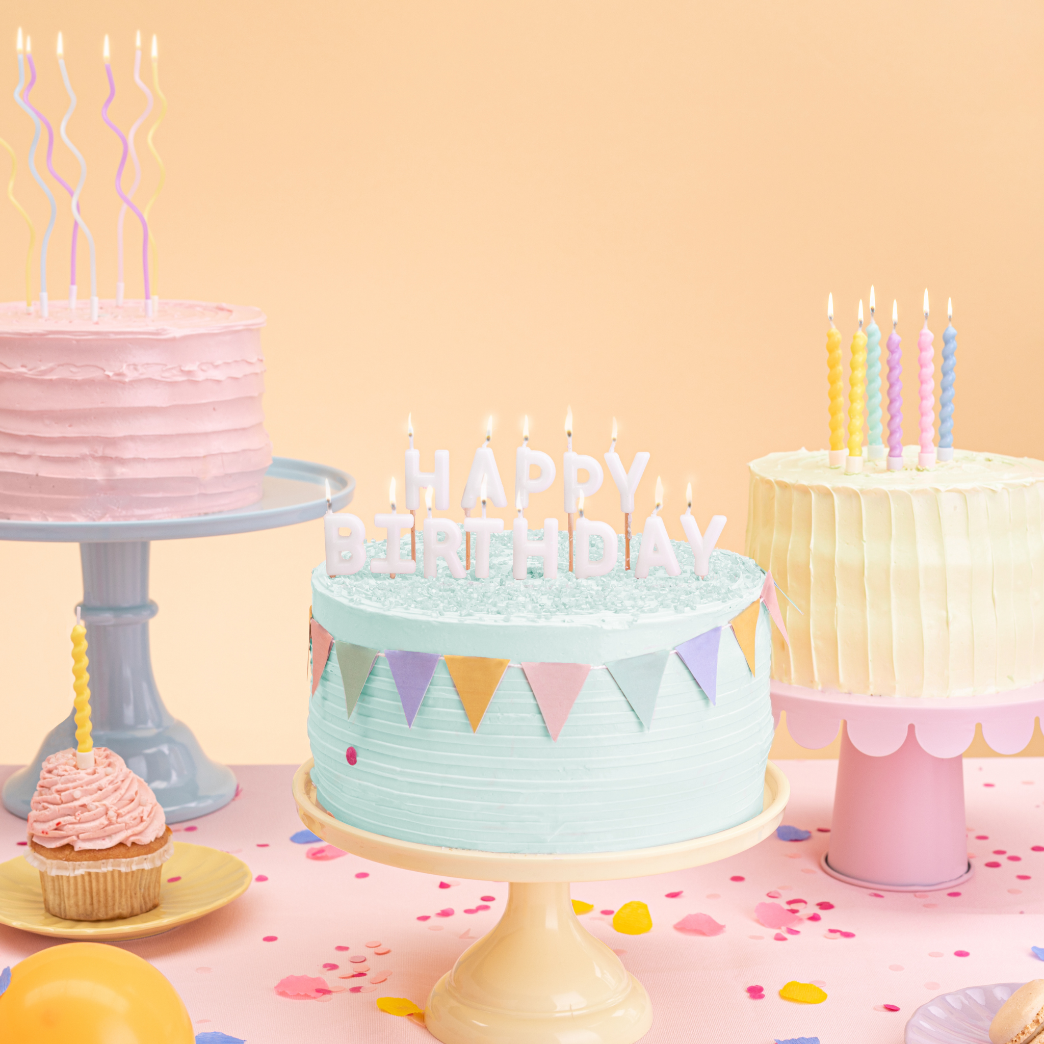 Geburtstagskerzen "Happy Birthday" in Weiß -hey-Party.de- Geburtstagskerzen -#Variante_