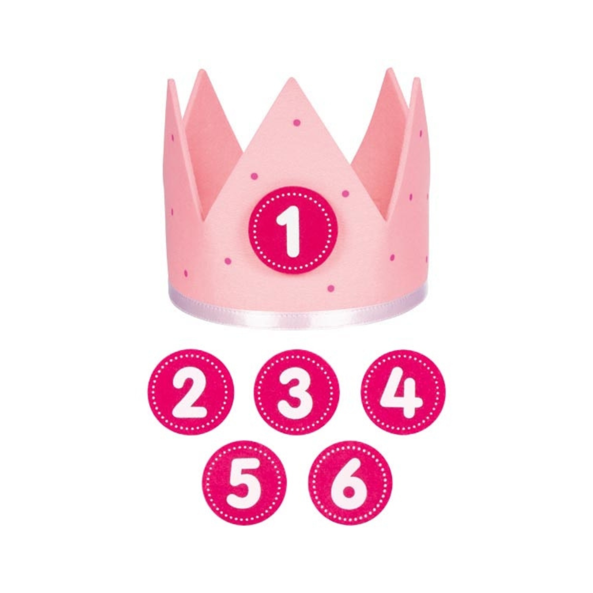 Geburtstagskrone aus Filz Rosa -hey-Party.de- Geburtstagskerzen -#Variante_