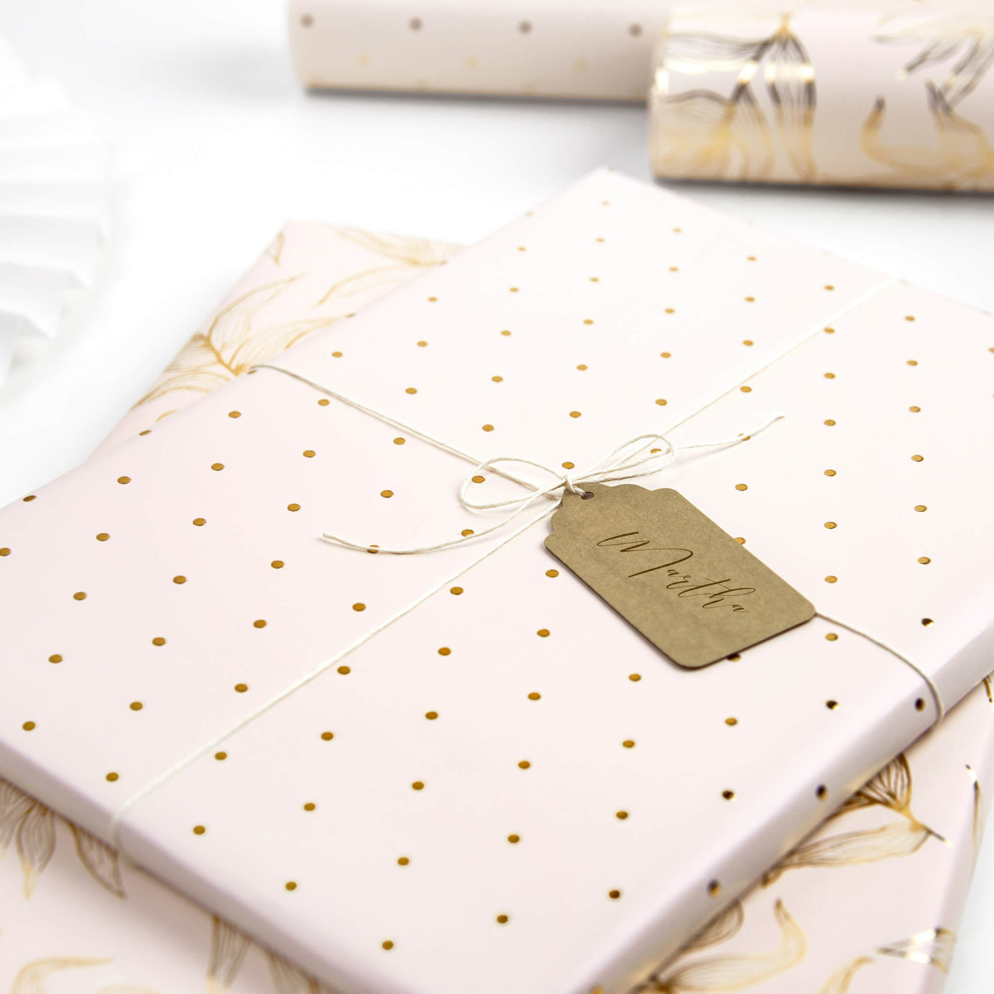 Geschenkpapier-Set Rosa & Gold -hey-Party.de- Geschenkverpackung -#Variante_